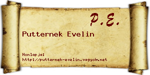 Putternek Evelin névjegykártya